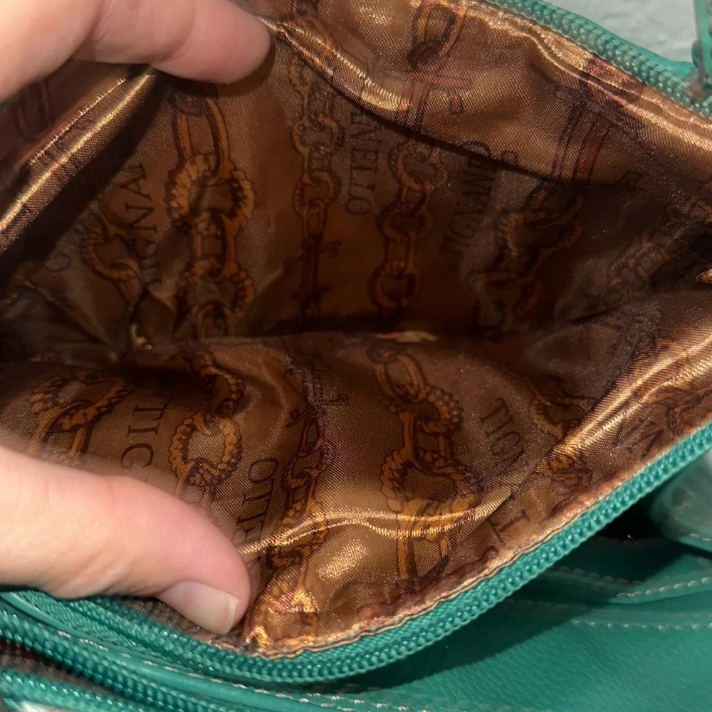 TIGNANELLO Teal Leather Crossbody Bag - Picture 5 of 7
